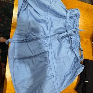 Light Blue Drawstring Shorts